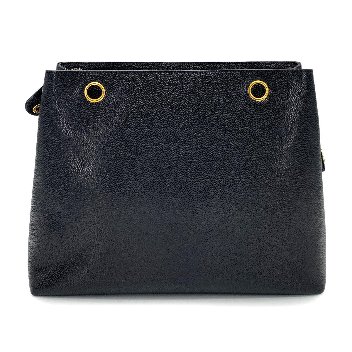 CHANEL VINTAGE CHAIN TOTE BAG BLACK CAVIAR SKIN 90256932