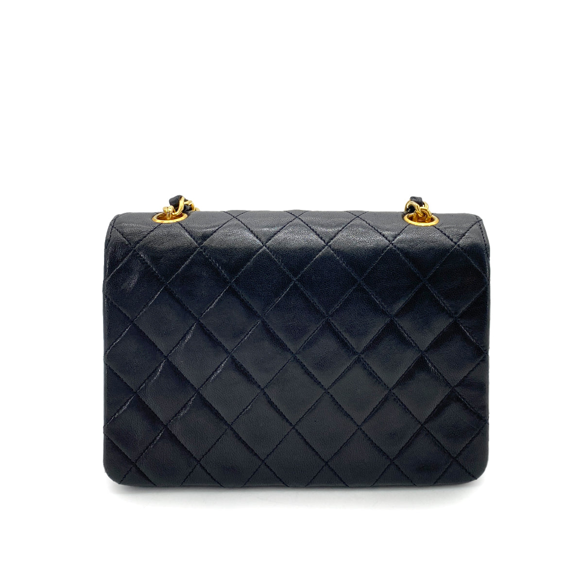 CHANEL VINTAGE MINI FLAP CHAIN SHOULDER BAG BLACK LAMB SKIN 90256934