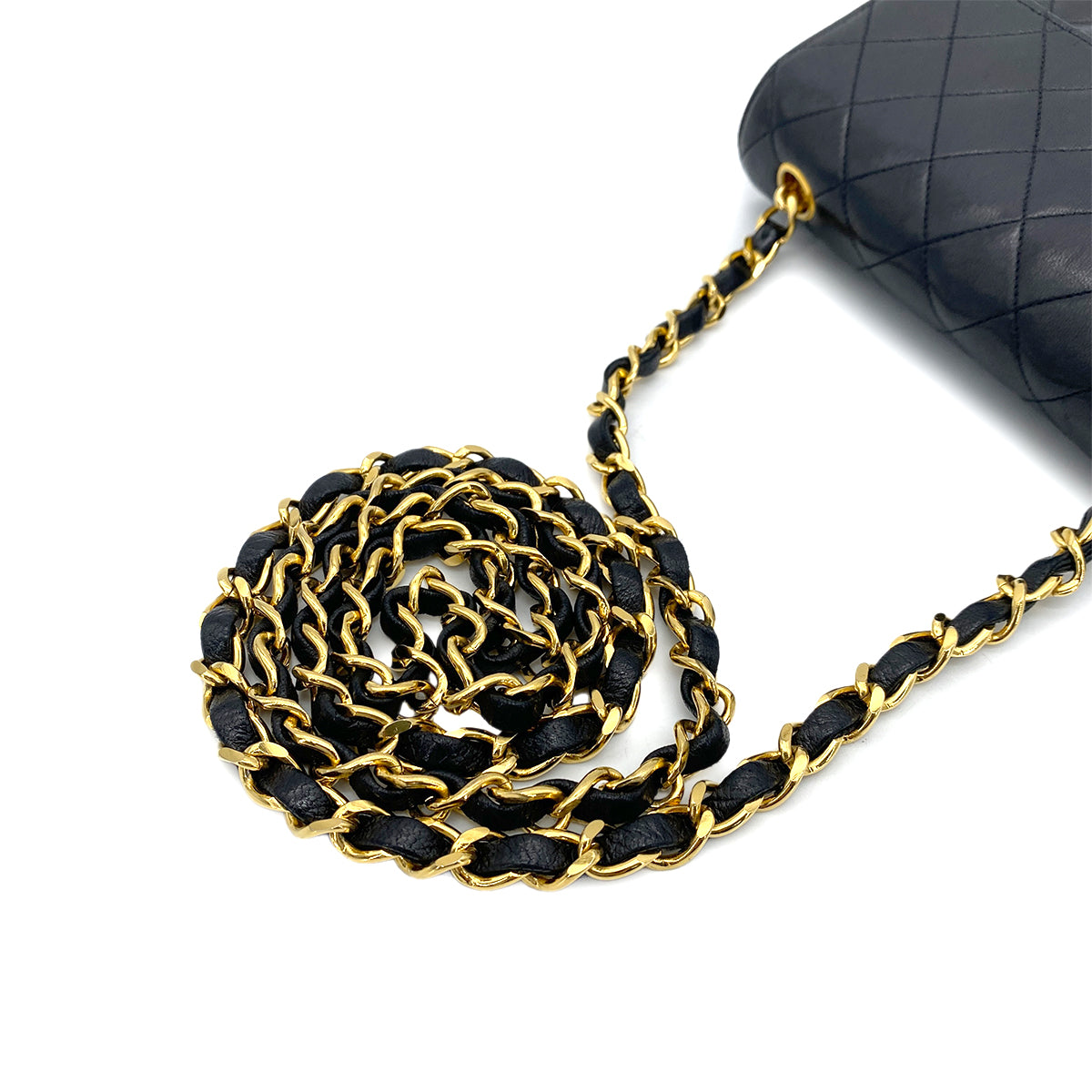 CHANEL VINTAGE MINI FLAP CHAIN SHOULDER BAG BLACK LAMB SKIN 90256934