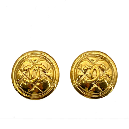 CHANEL VINTAGE EARRINGS ROUND COCOMARK ACCESSORY 90256939