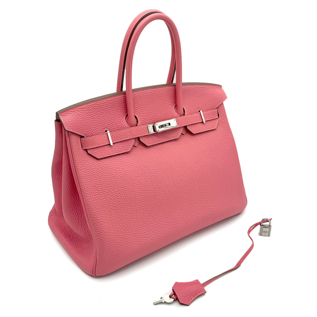HERMES BIRKIN35 ROSE LIPSTICK TOGO HAND BAG □Q SHW 90272968