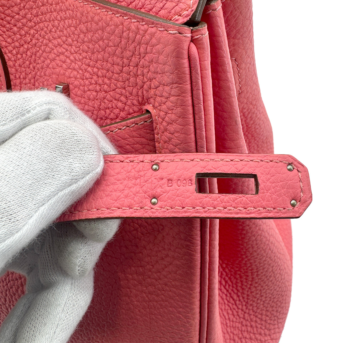 HERMES BIRKIN35 ROSE LIPSTICK TOGO HAND BAG □Q SHW 90272968