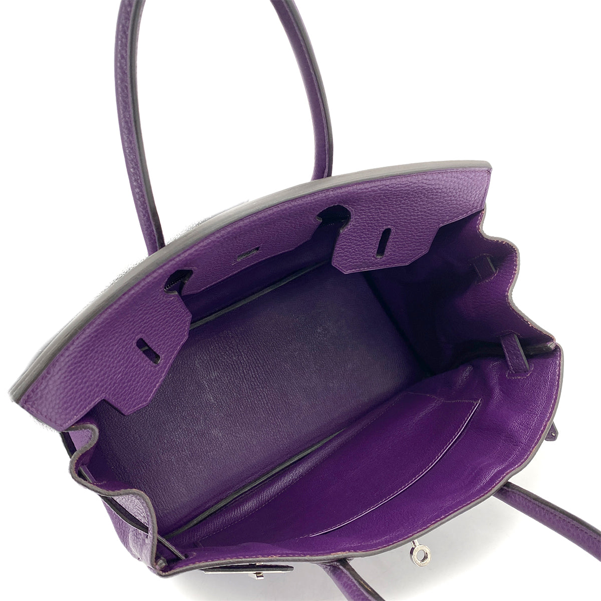 HERMES BIRKIN 30 ULTRA VIOLET TAURILLON CLEMENCE HAND BAG □P SHW 90257294