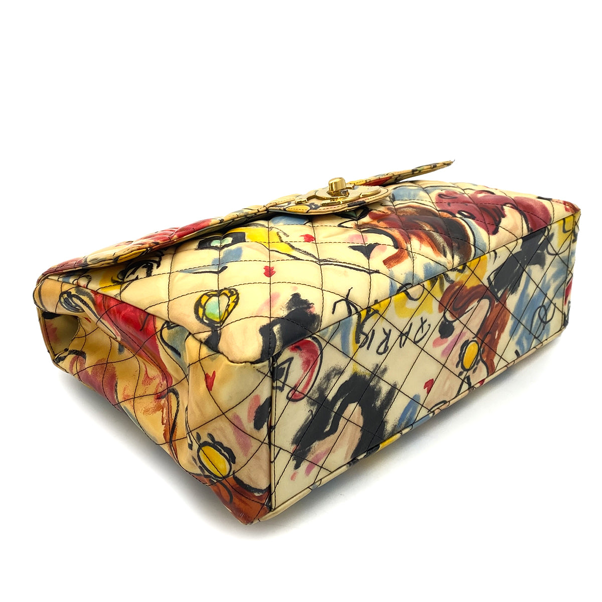 CHANEL VINTAGE MAXI MATELASSE 34 CHAIN SHOULDER BAG MULTICOLOR PVC HAWAI LIMITED 90257305