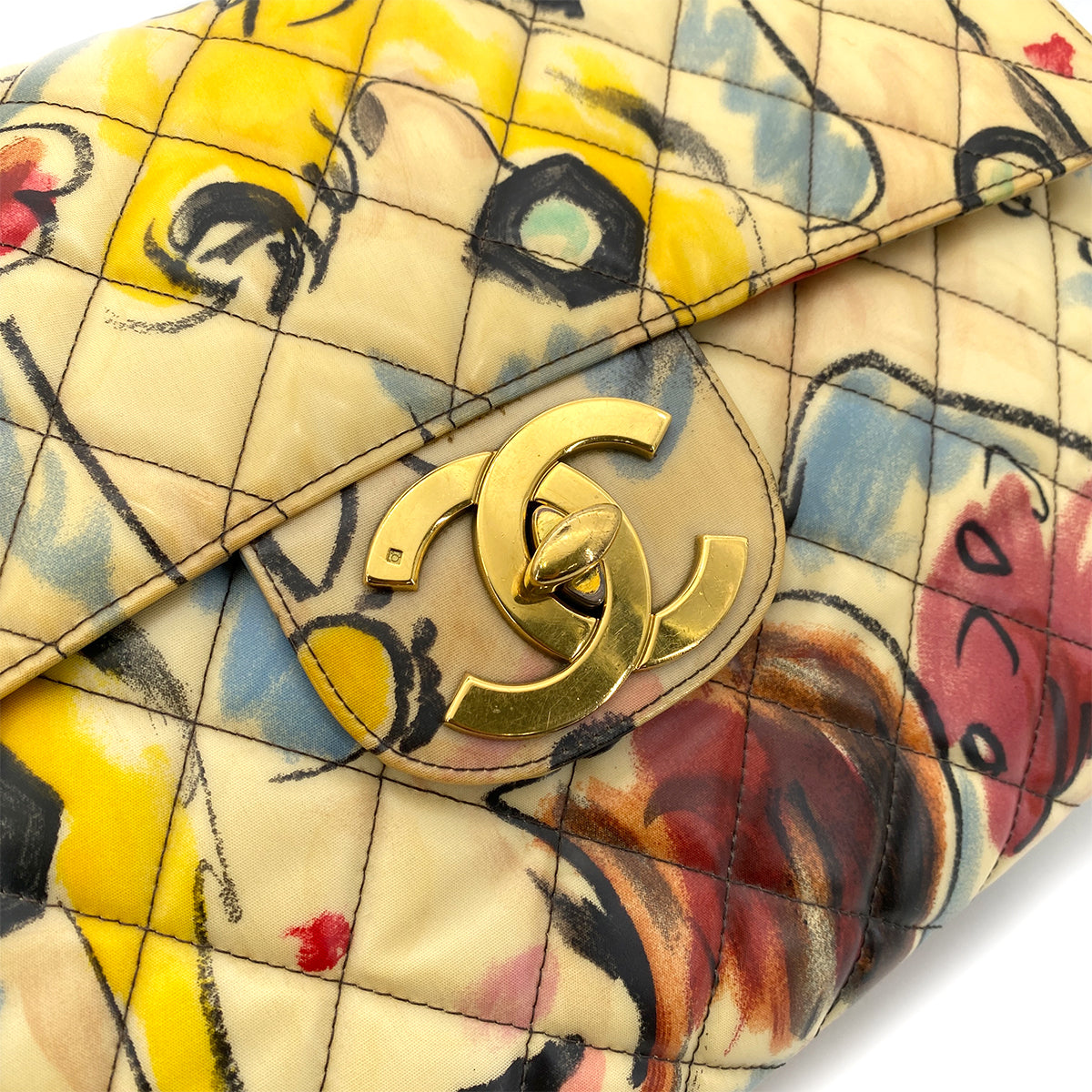 CHANEL VINTAGE MAXI MATELASSE 34 CHAIN SHOULDER BAG MULTICOLOR PVC HAWAI LIMITED 90257305