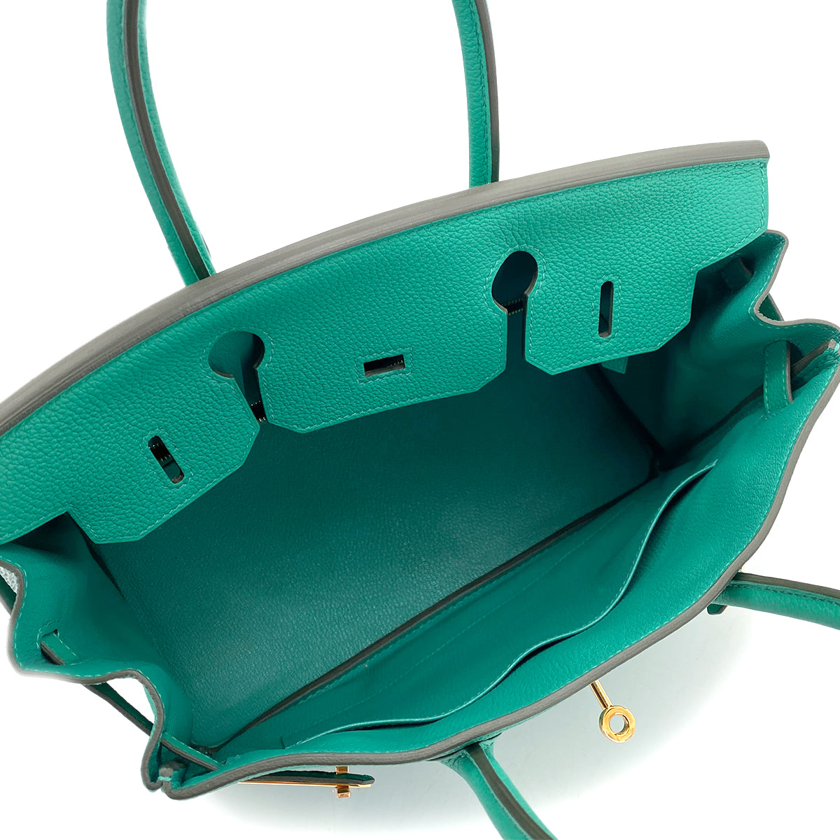 HERMES BIRKIN 30 VERT VERONE TOGO HAND BAG D GHW 90257429