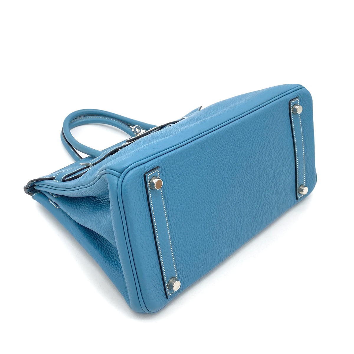 HERMES BIRKIN 30 BLUE JEAN TAURILLON CLEMENCE HAND BAG □I SHW 90257437