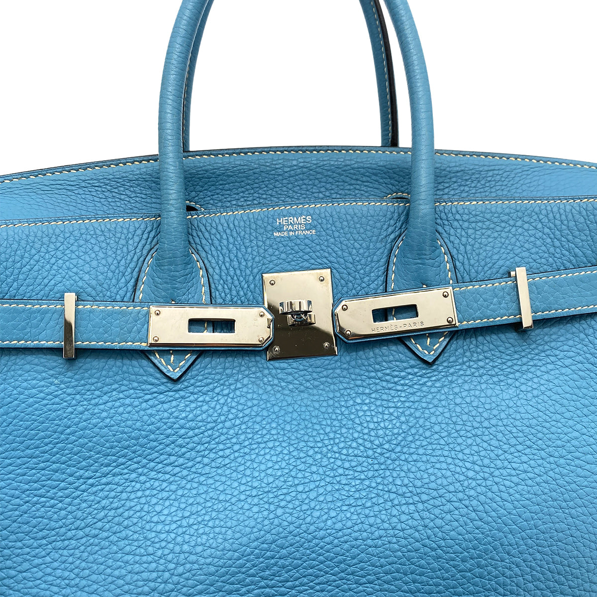 HERMES BIRKIN 30 BLUE JEAN TAURILLON CLEMENCE HAND BAG □I SHW 90257437