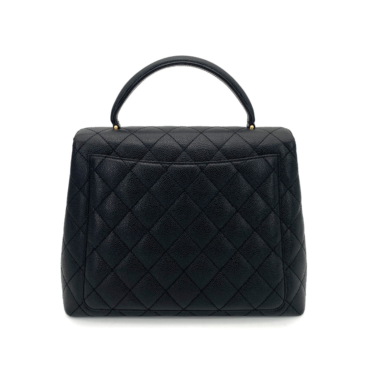 CHANEL VINTAGE MATELASSE HAND BAG BLACK CAVIAR SKIN 90257445