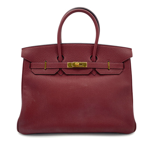 HERMES BIRKIN 35 ROUGE H TOGO HAND BAG □E GHW 90257448