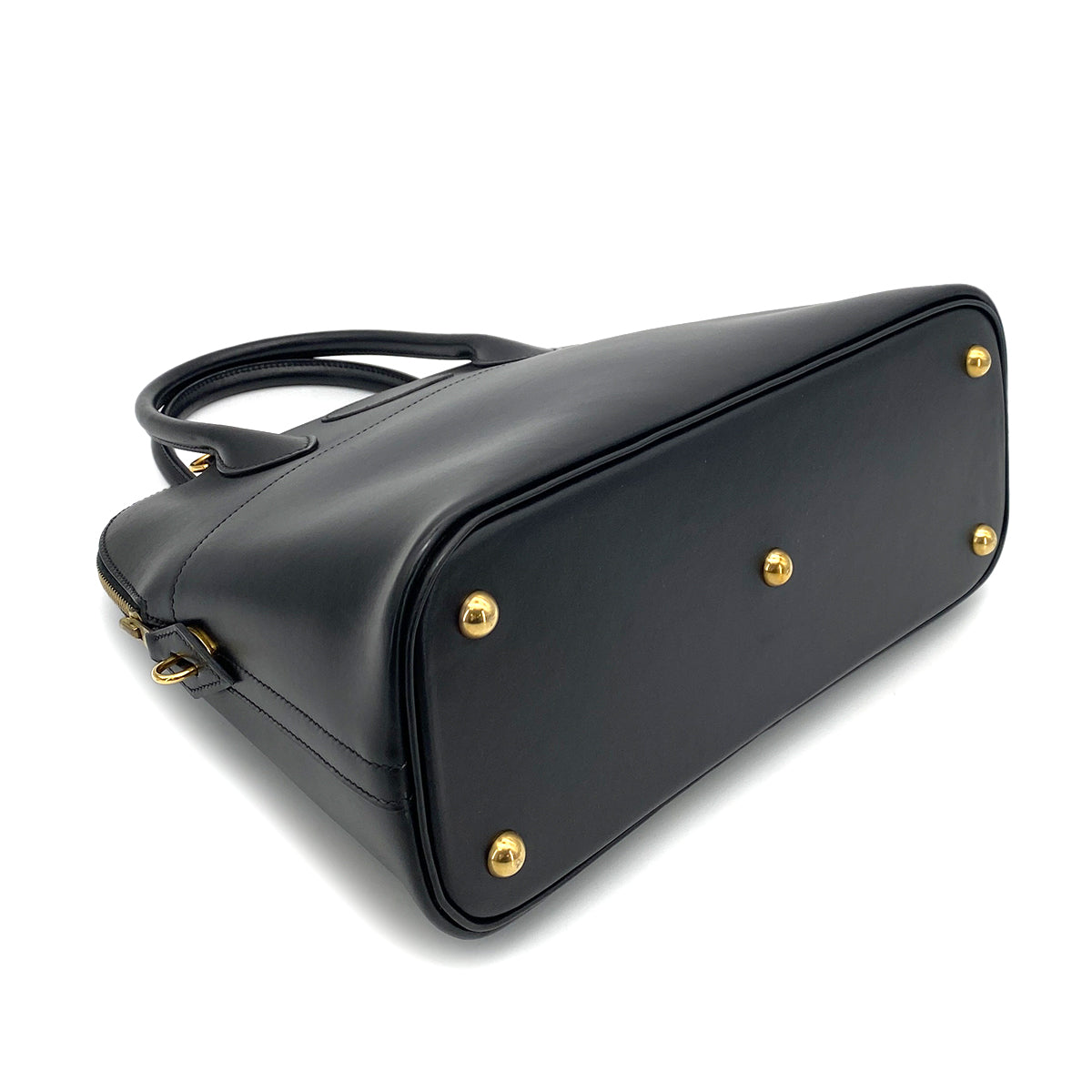 HERMES BOLIDE 31 BLACK BOXCALF HAND SHOULDER BAG □F 90257595