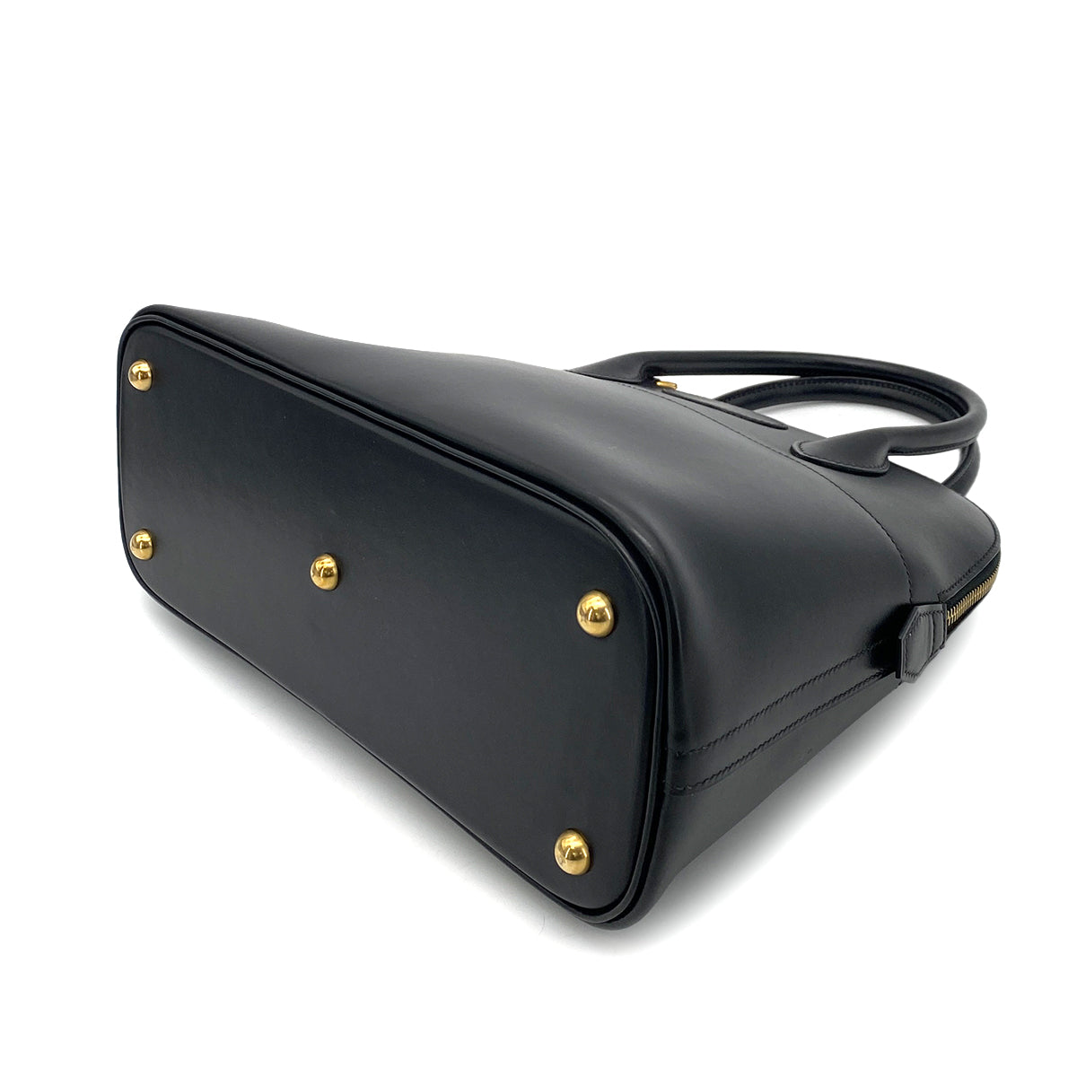 HERMES BOLIDE 31 BLACK BOXCALF HAND SHOULDER BAG □F 90257595