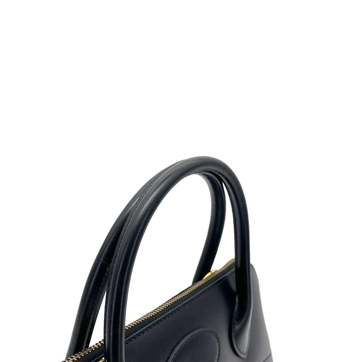 HERMES BOLIDE 31 BLACK BOXCALF HAND SHOULDER BAG □F 90257595
