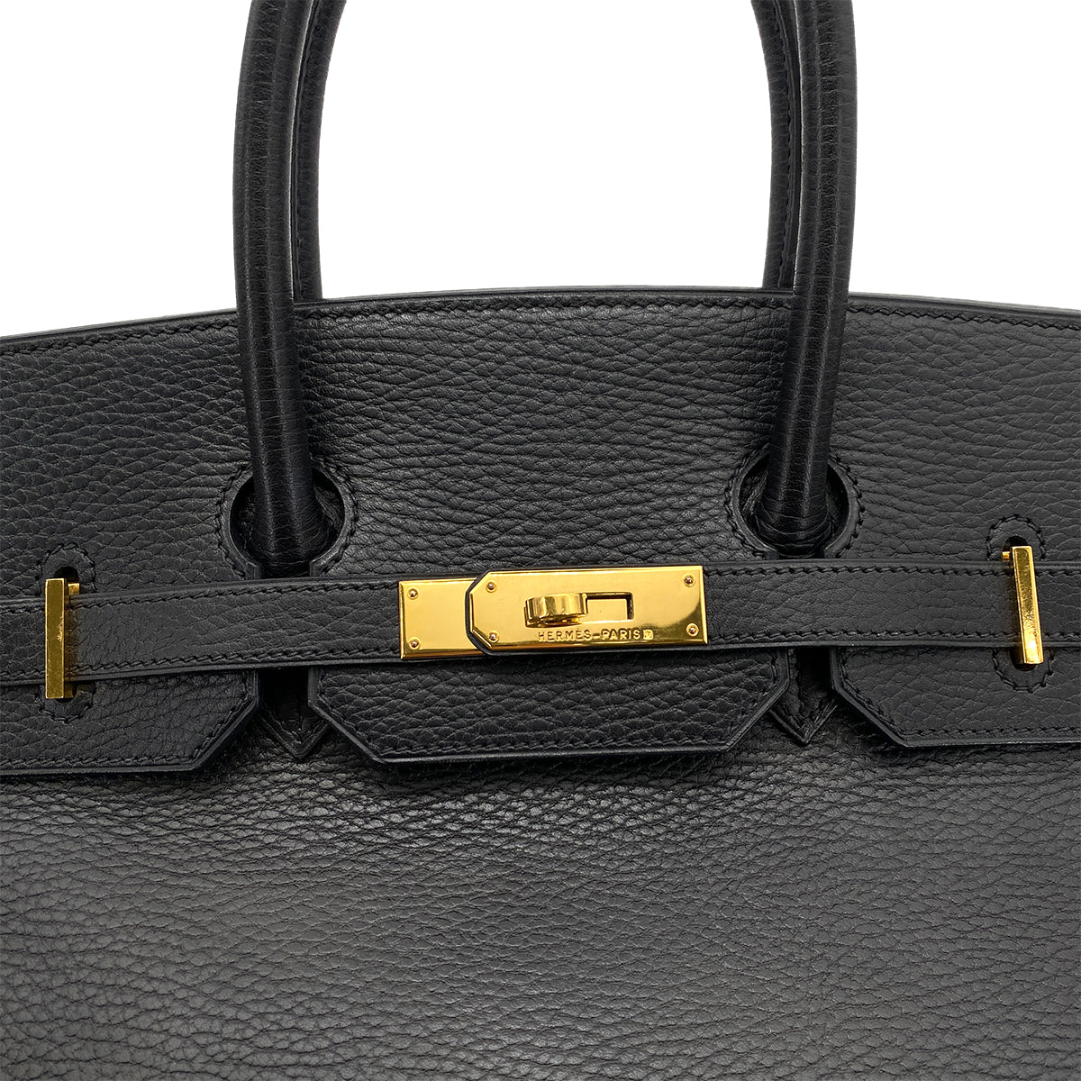 HERMES BIRKIN 35 BLACK ARDENNES HAND BAG □F GHW 90257598