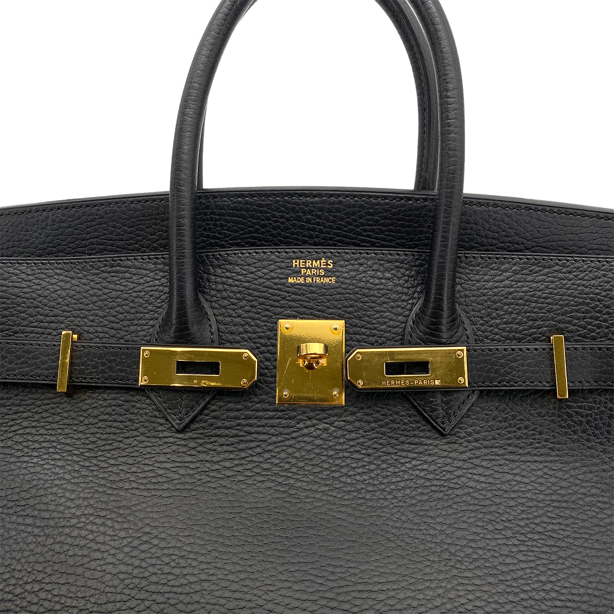 HERMES BIRKIN 35 BLACK ARDENNES HAND BAG □F GHW 90257598