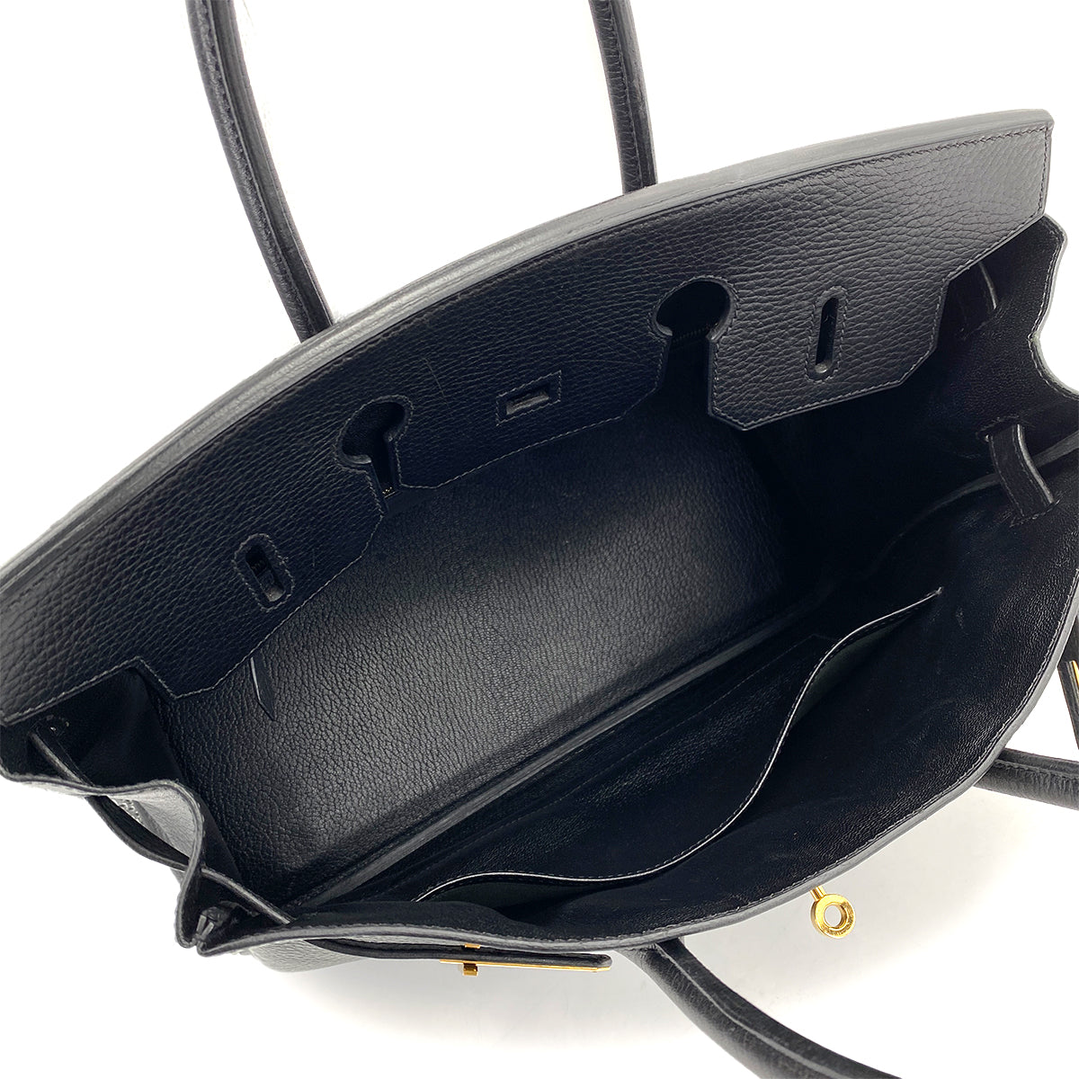 HERMES BIRKIN 35 BLACK ARDENNES HAND BAG □F GHW 90257598