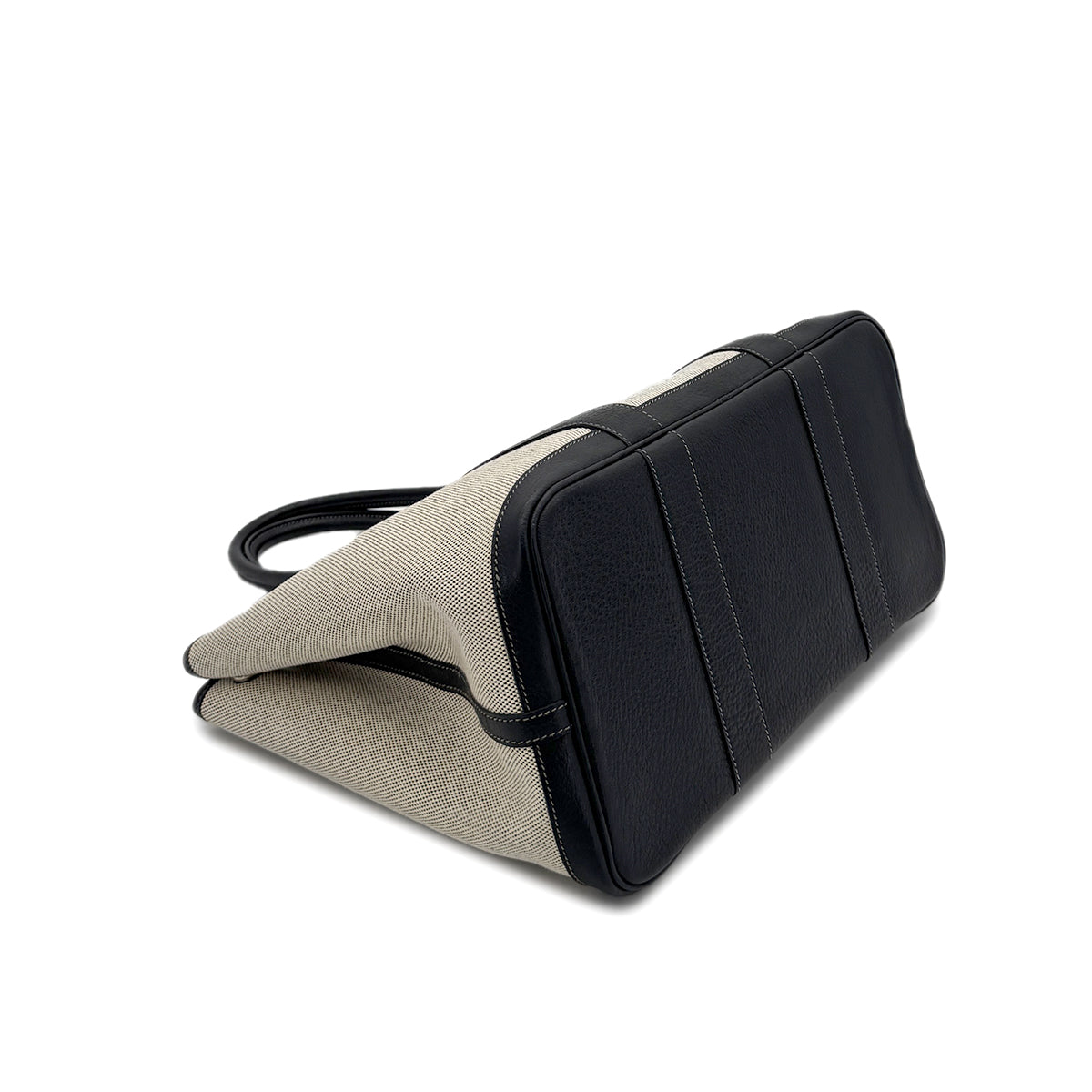 HERMES GARDEN PARTY PM BLACK TOILE H TOTE BAG □J 90257602