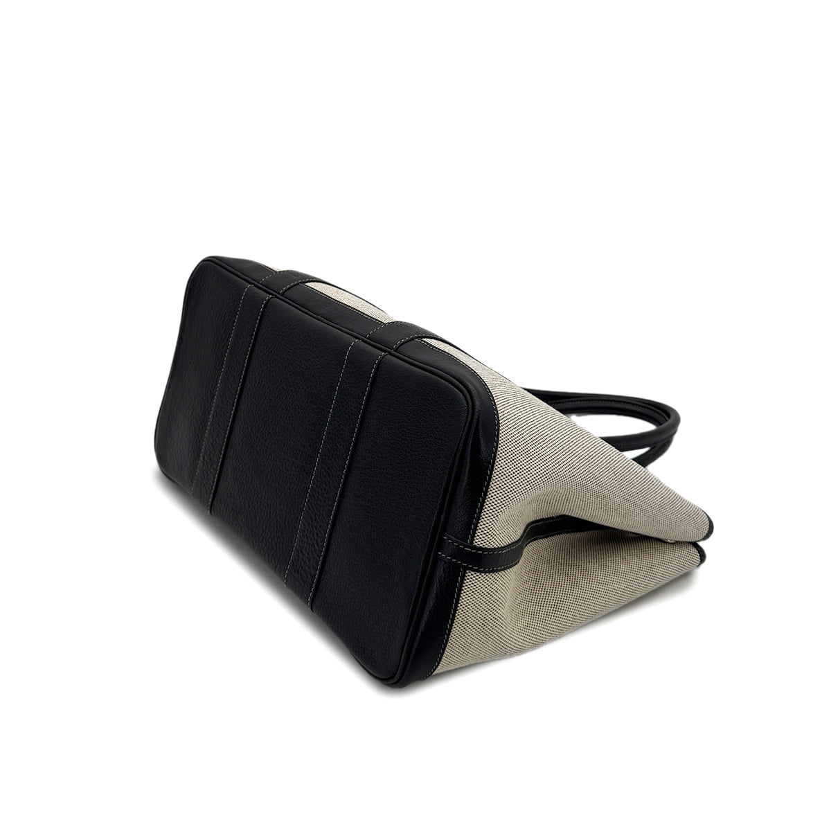 HERMES GARDEN PARTY PM BLACK TOILE H TOTE BAG □J 90257602