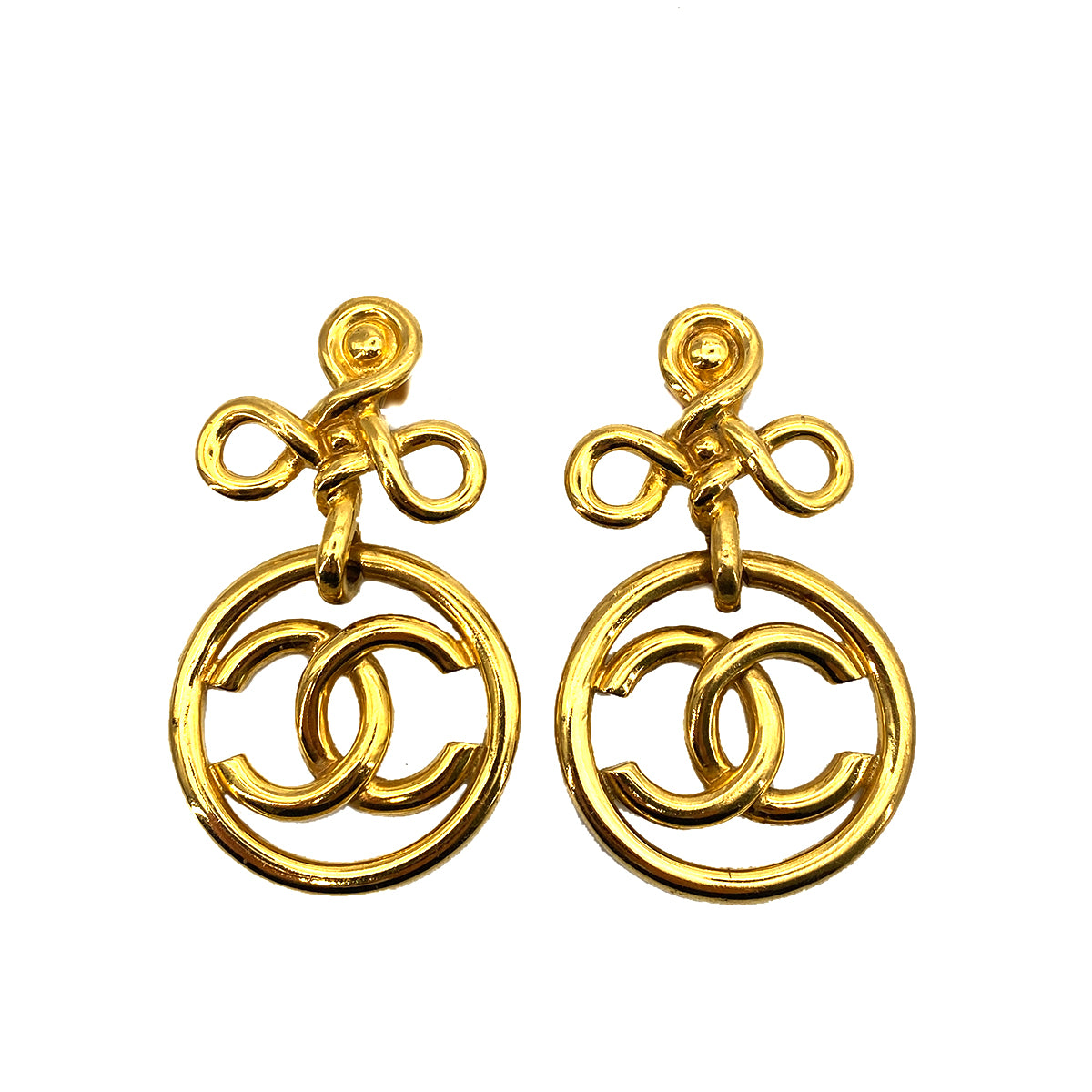 CHANEL VINTAGE EARRINGS SWING COCO MARK 93P 90258041