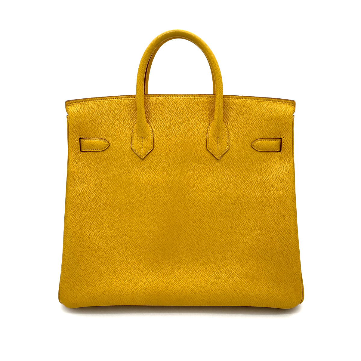 HERMES HAUT A COURROIES 32 JAUNE COUCHEVEL HAND BAG □A 90258052