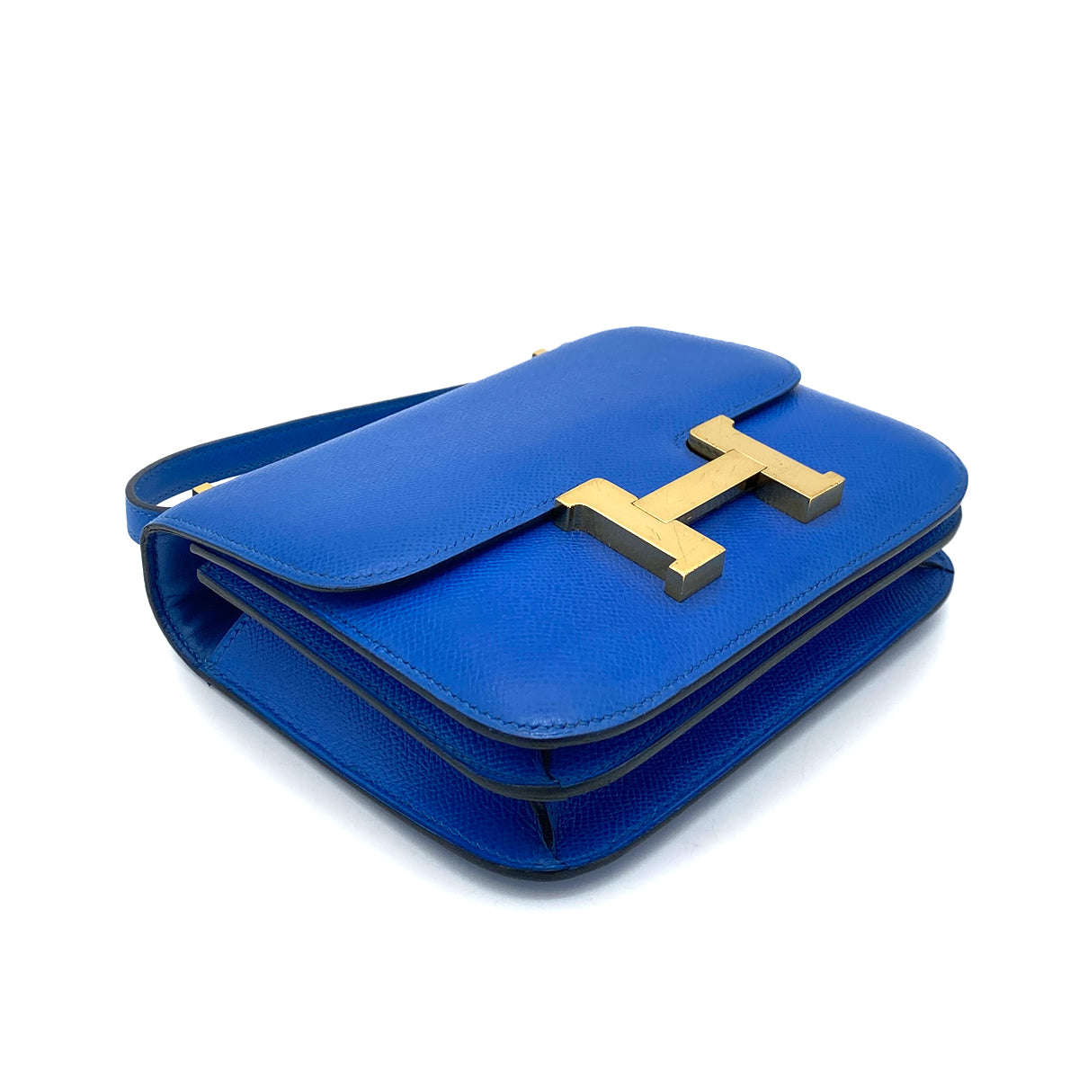 HERMES CONSTANCE MINI 18 BLUE COUCHVEL SHOULDER BAG 〇X 90258059