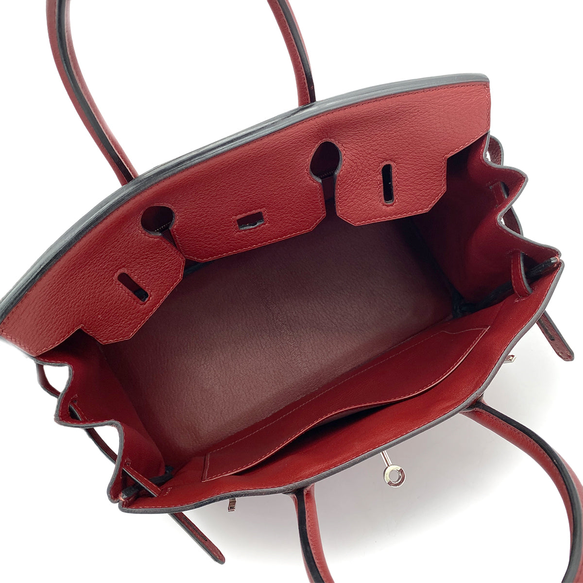 HERMES BIRKIN 30 ROUGE H TAURILLON CLEMENCE HAND BAG □J SHW 90258096