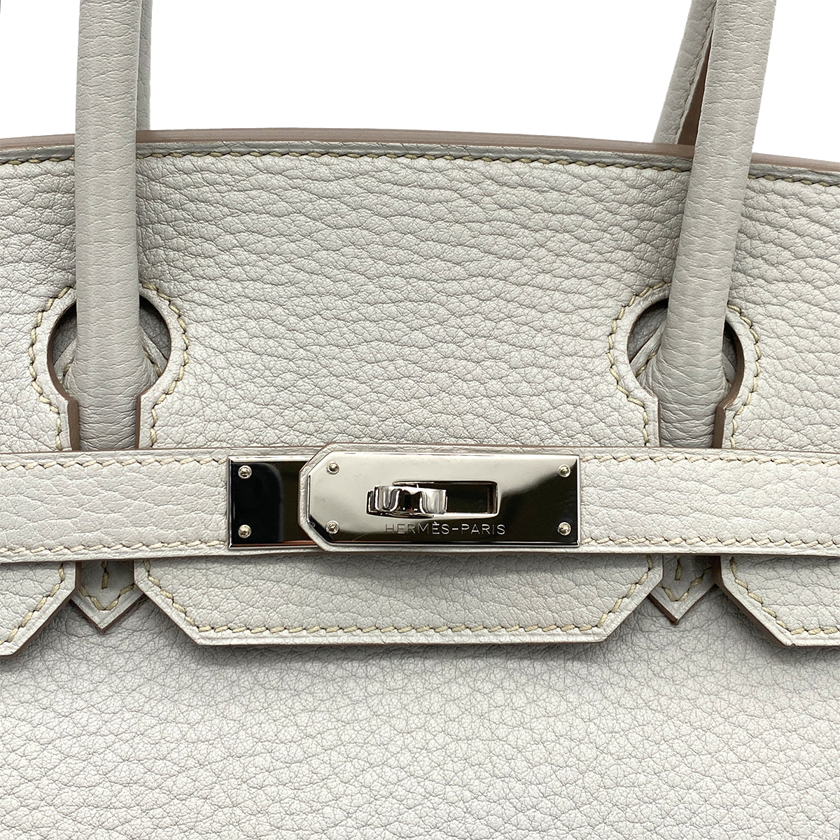 HERMES BIRKIN 30 GRIS PERLE FJORD HAND BAG □Q SHW 90258097