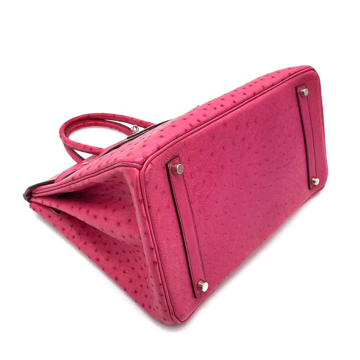 HERMES BIRKIN 35 FUCHSIA OSTRICH HAND BAG □I SHW 90258104