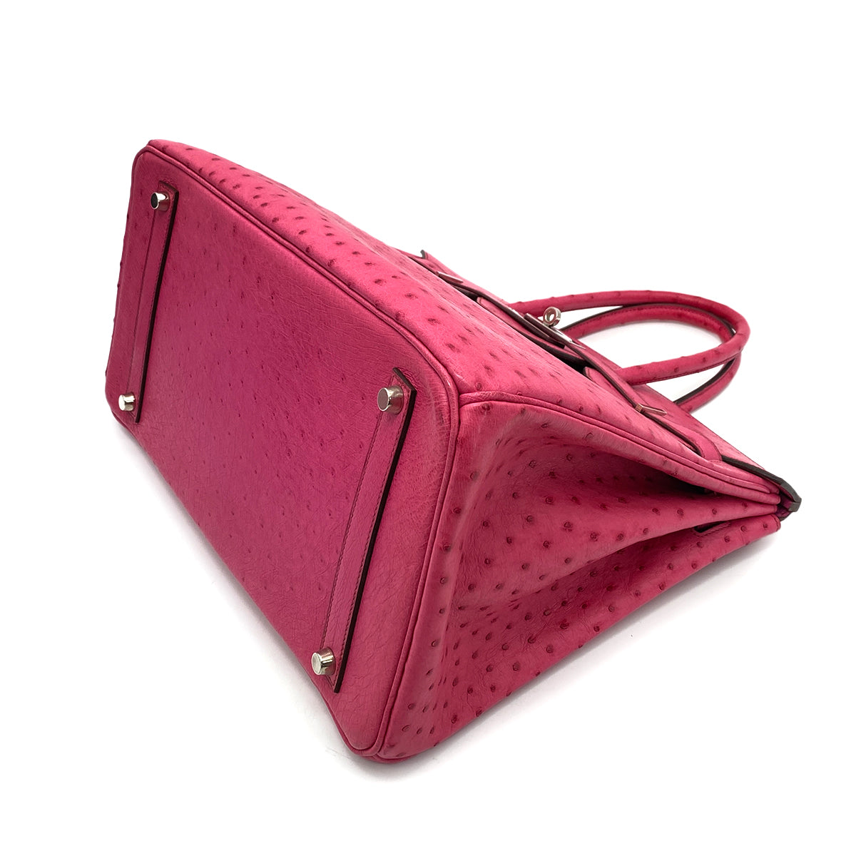 HERMES BIRKIN 35 FUCHSIA OSTRICH HAND BAG □I SHW 90258104