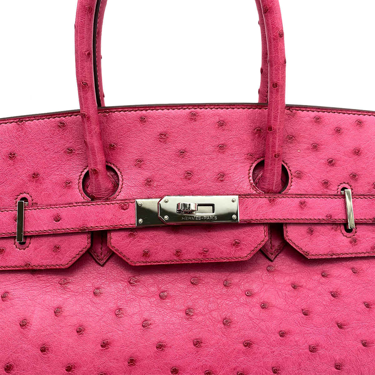HERMES BIRKIN 35 FUCHSIA OSTRICH HAND BAG □I SHW 90258104
