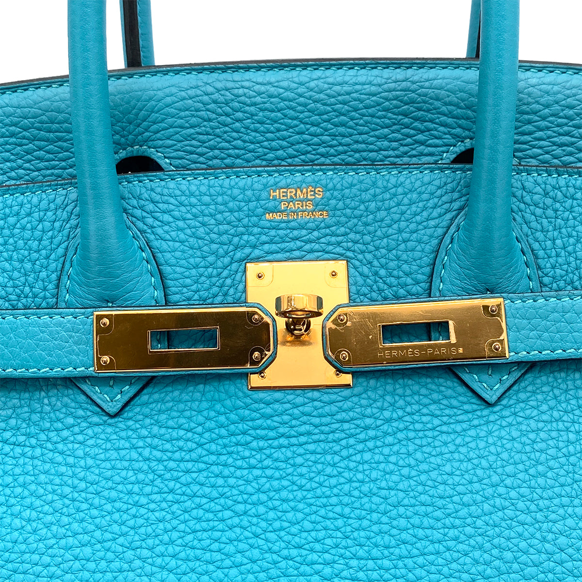 HERMES BIRKIN 30 TURQUOISE TAURILLON CLEMENCE HAND BAG □R GHW 90258105