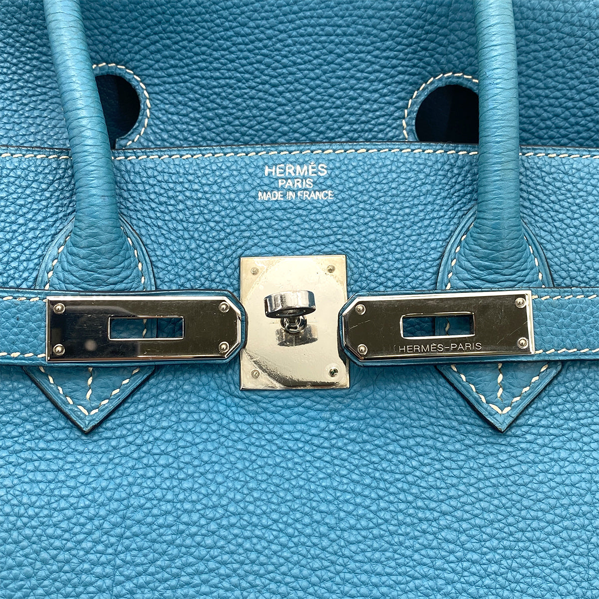 HERMES BIRKIN 35 BLUE JEAN TOGO HAND BAG □J SHW 90258108
