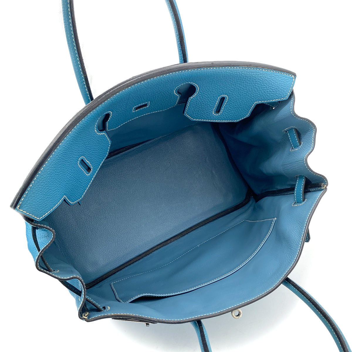 HERMES BIRKIN 35 BLUE JEAN TOGO HAND BAG □J SHW 90258108