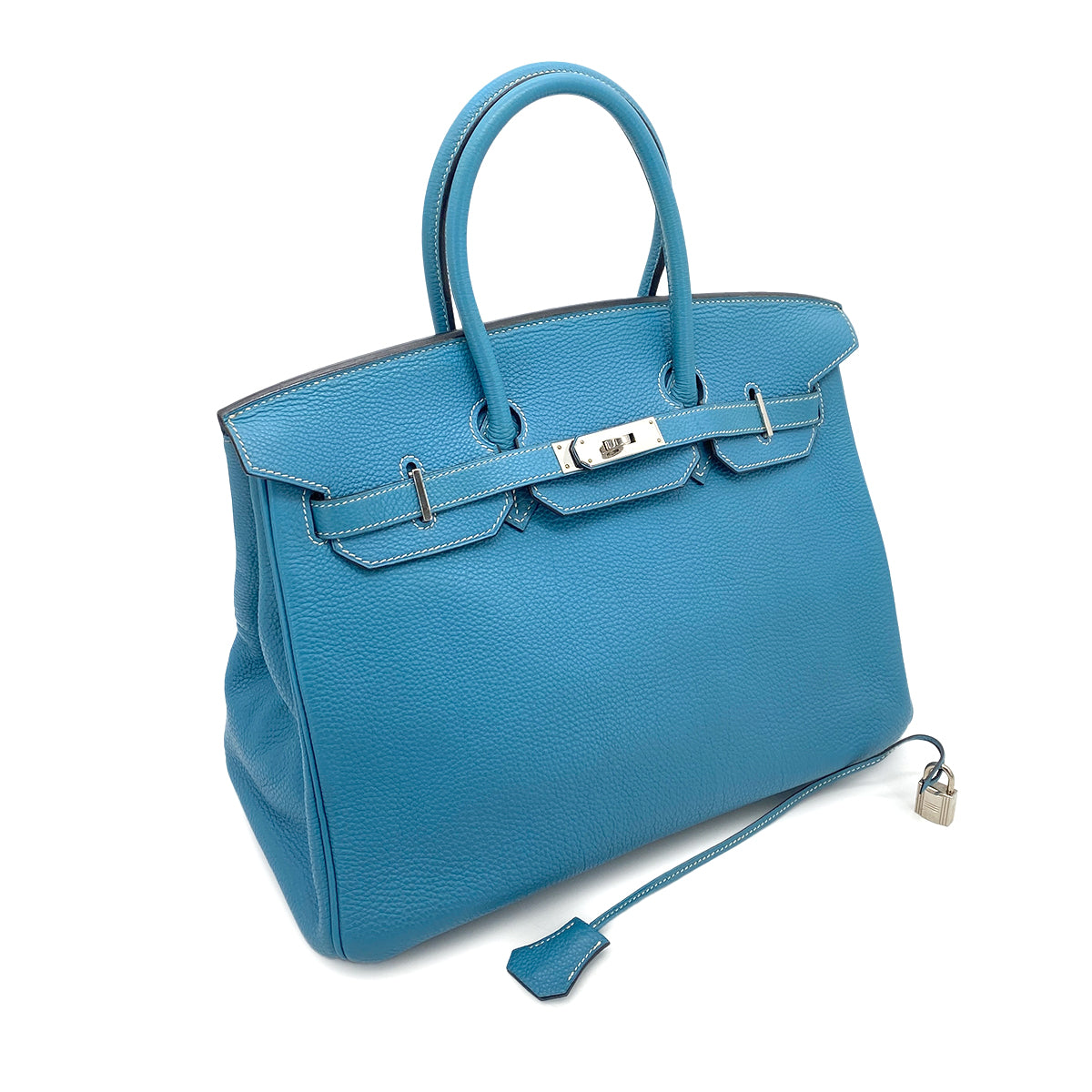 HERMES BIRKIN 35 BLUE JEAN TOGO HAND BAG □J SHW 90258108