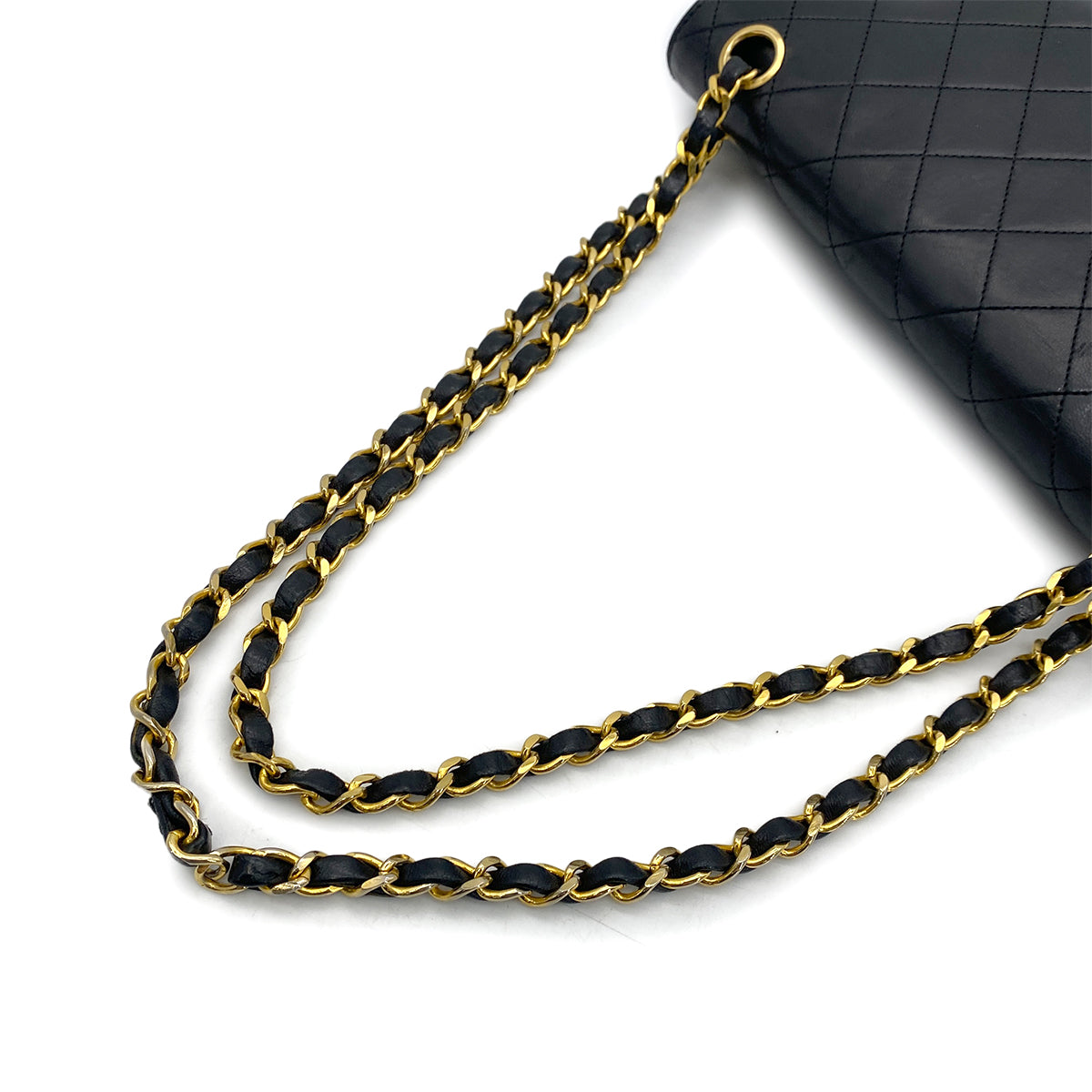 CHANEL VINTAGE CHAIN SHOULDER BAG BLACK LAMB SKIN 90258109