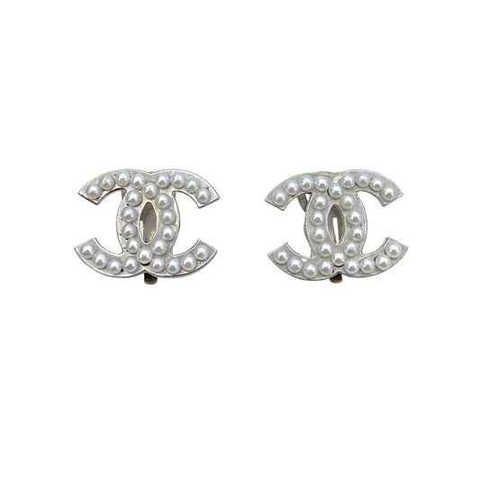 CHANEL VINTAGE EARRINGS COCOMARK PEARL MOTIF ACCESSORY 03A 90258147
