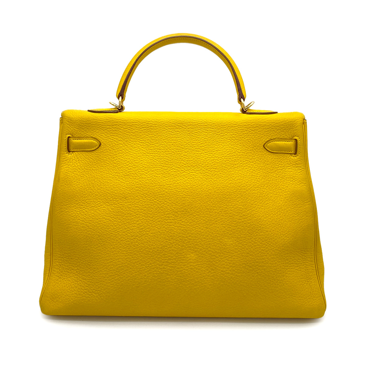 HERMES KELLY 35 RETOURNE JAUNE TAURILLON CLEMENCE HAND SHOULDER BAG □G 90258358