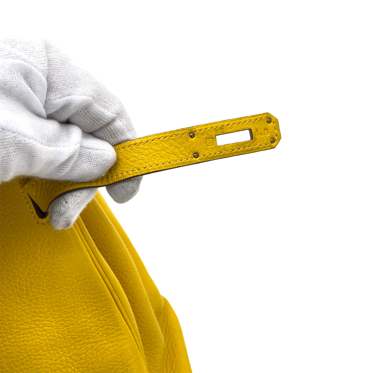 HERMES KELLY 35 RETOURNE JAUNE TAURILLON CLEMENCE HAND SHOULDER BAG □G 90258358