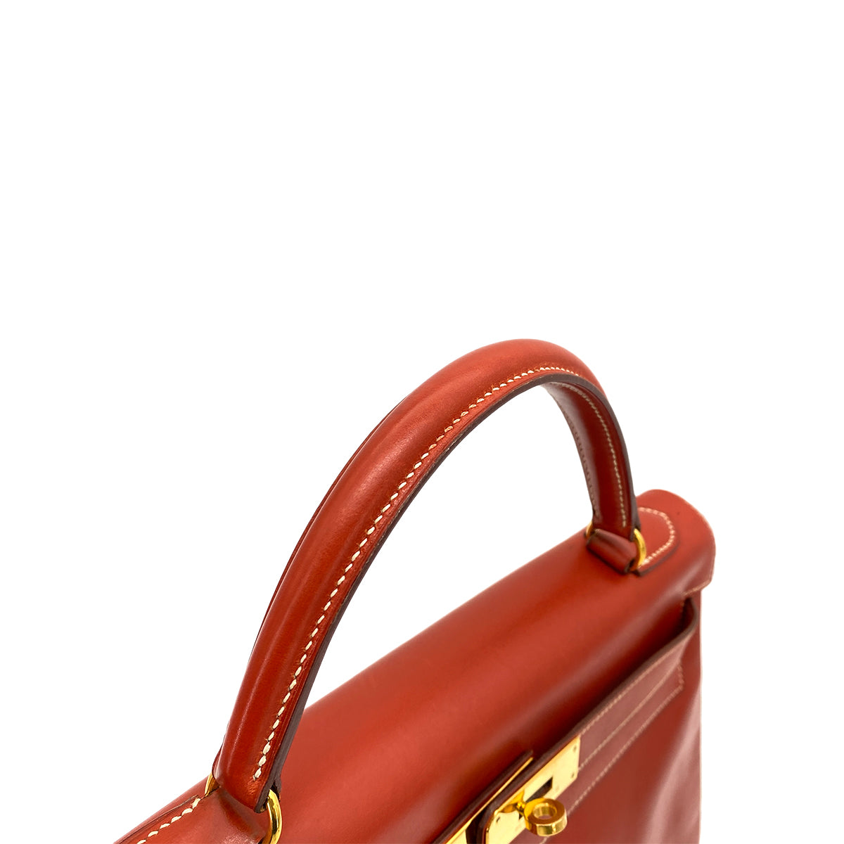 HERMES KELLY 32 RETOURNE BRICK BOXCALF HAND SHOULDER BAG 〇Y GHW 90258366