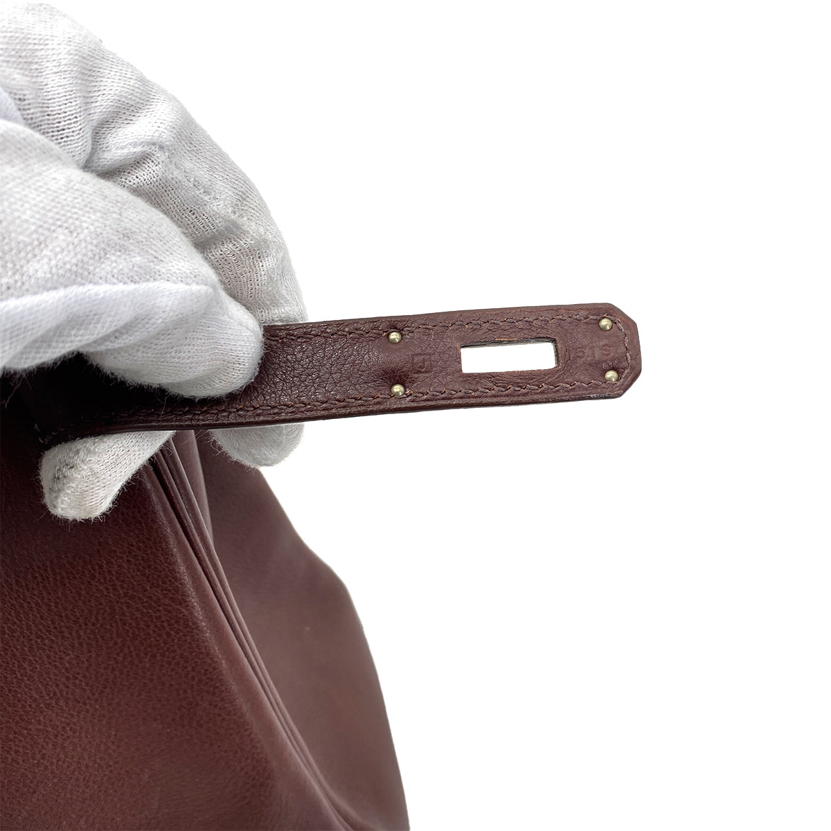 HERMES KELLY 32 RETOURNE BROWN TYPE VEAU GRAINE HAND SHOULDER BAG □J 90258463