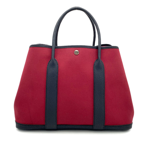 HERMES GARDEN PARTY PM RUBY ROSE BUBBLEGUM TOILE OFFICIER VEAU NEGONDA TOTE BAG B 90258477