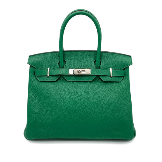HERMES BIRKIN VERSO 30 VERT VERTIGO VERT FONCE TAURILLON CLEMENCE HAND BAG A SHW 90258480