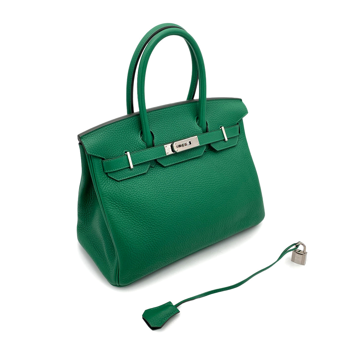 HERMES BIRKIN VERSO 30 VERT VERTIGO VERT FONCE TAURILLON CLEMENCE HAND BAG A SHW 90258480