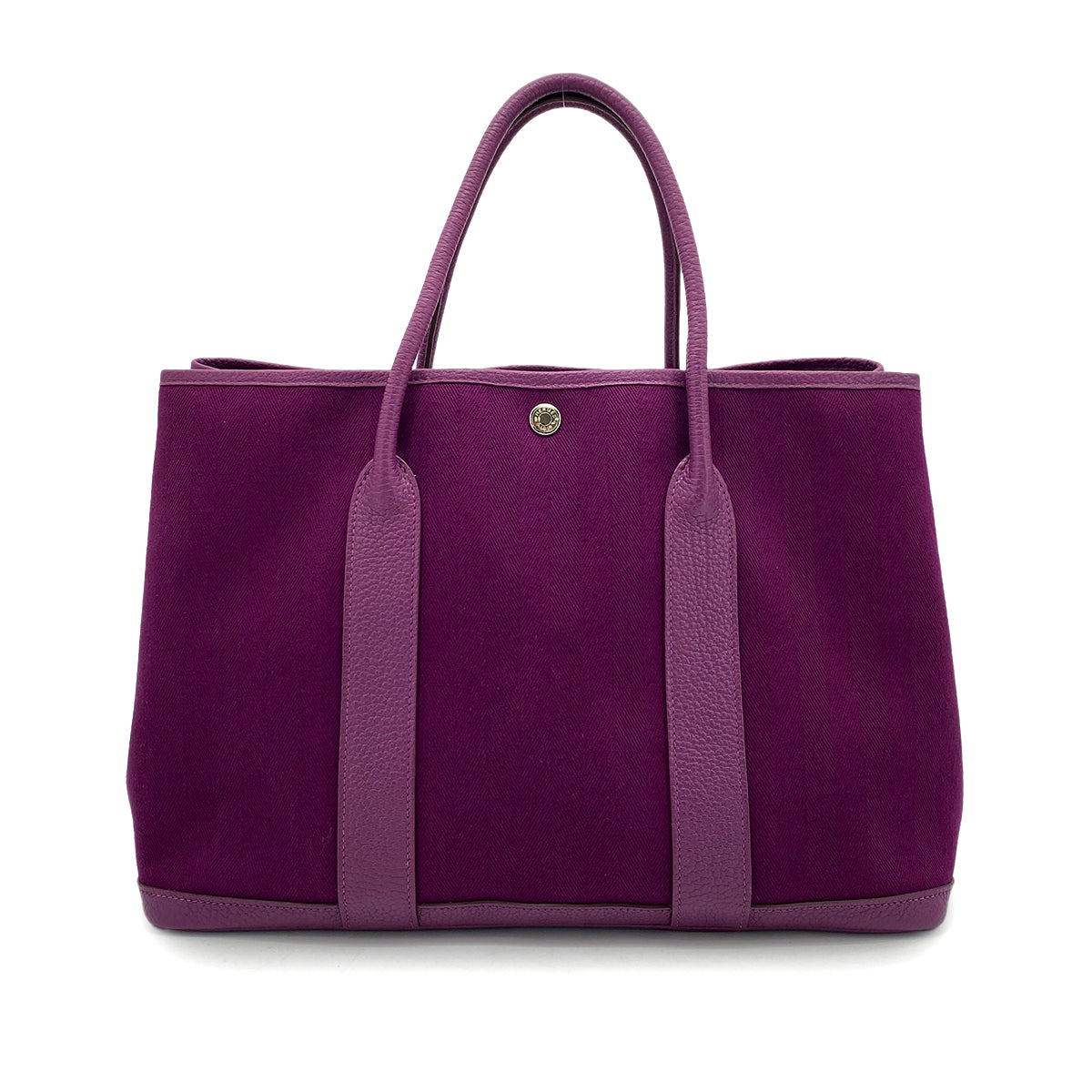 HERMES GARDEN PARTY 36 PM CASSIS TOILE CHEVRON TOTE BAG □R 90258488