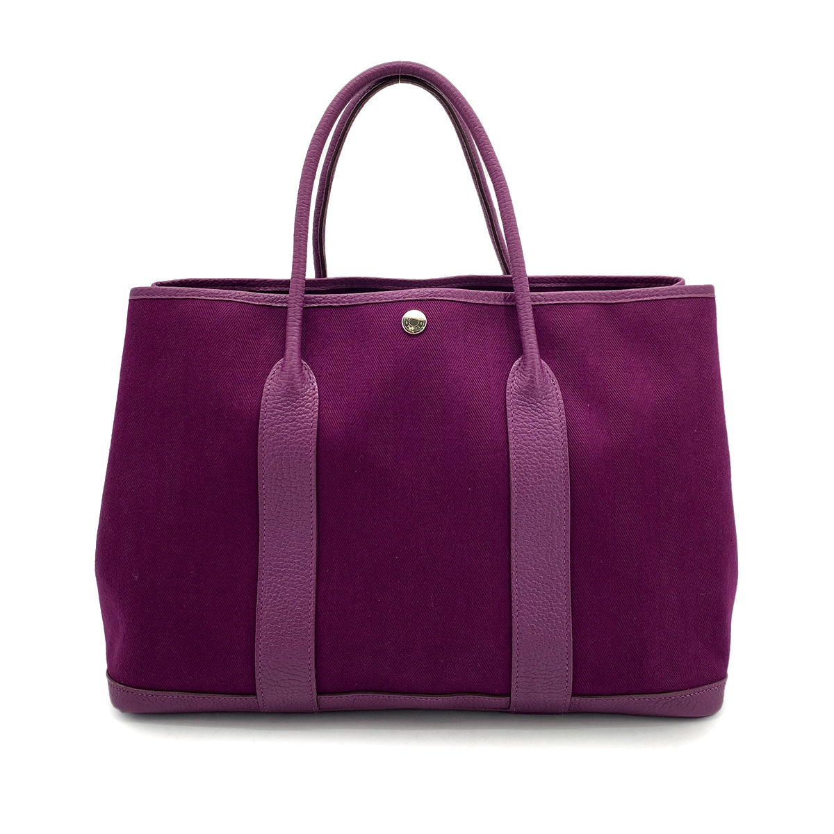 HERMES GARDEN PARTY 36 PM CASSIS TOILE CHEVRON TOTE BAG □R 90258488