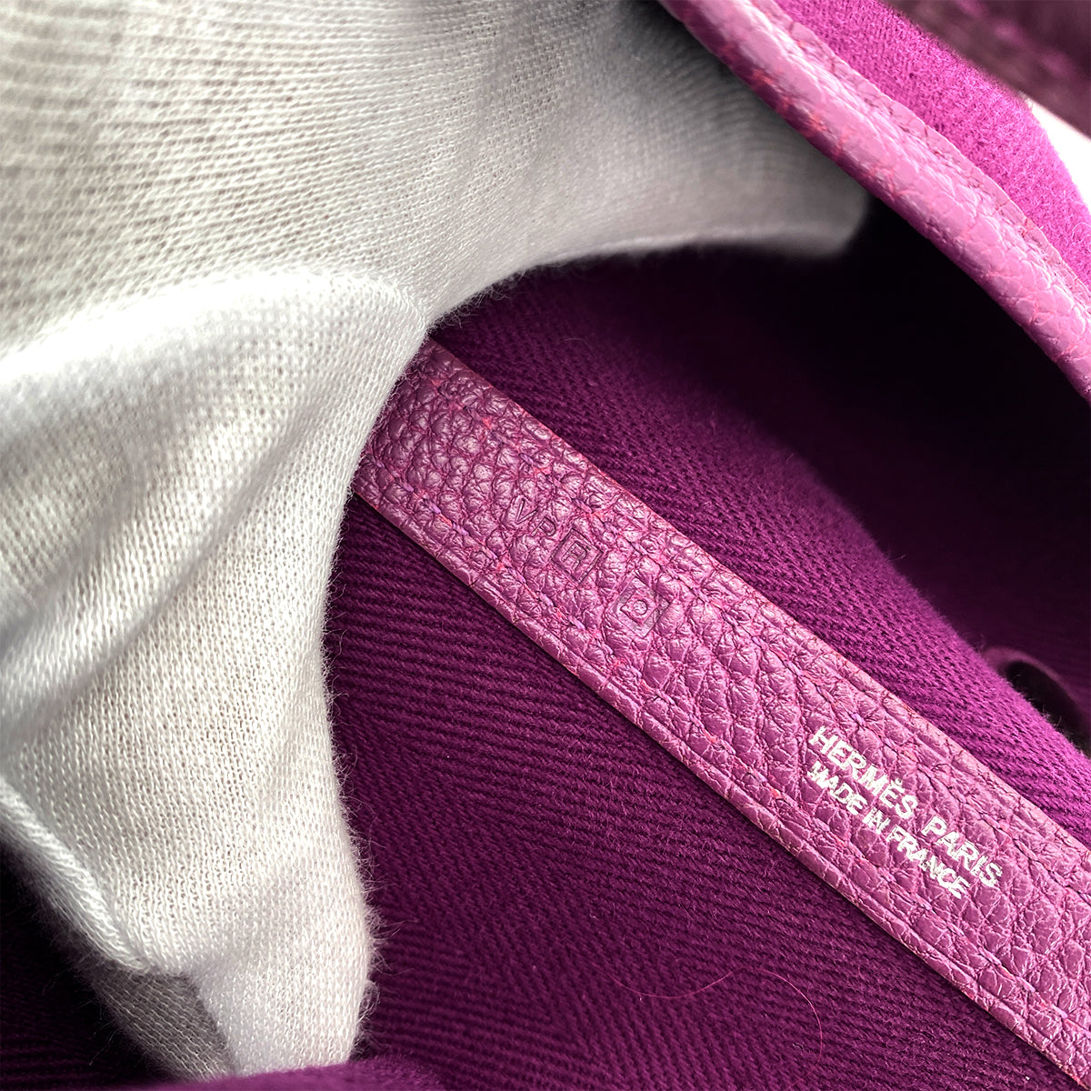 HERMES GARDEN PARTY 36 PM CASSIS TOILE CHEVRON TOTE BAG □R 90258488