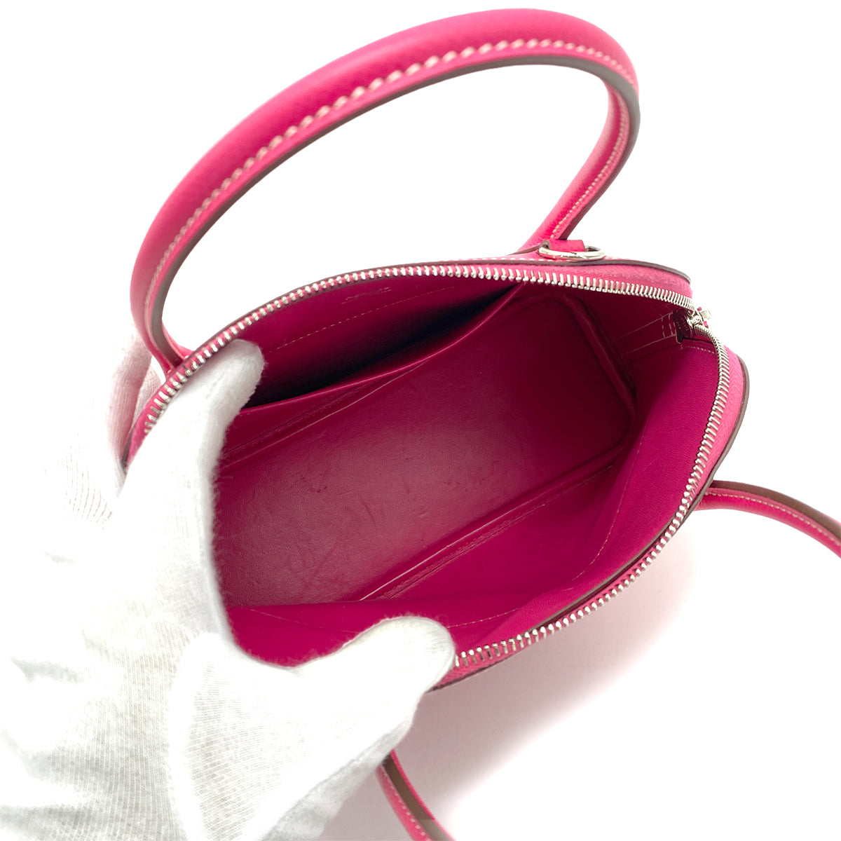HERMES BOLIDE 27 ROSE TYRIEN EPSOM HAND SHOULDER BAG T SHW 90258493