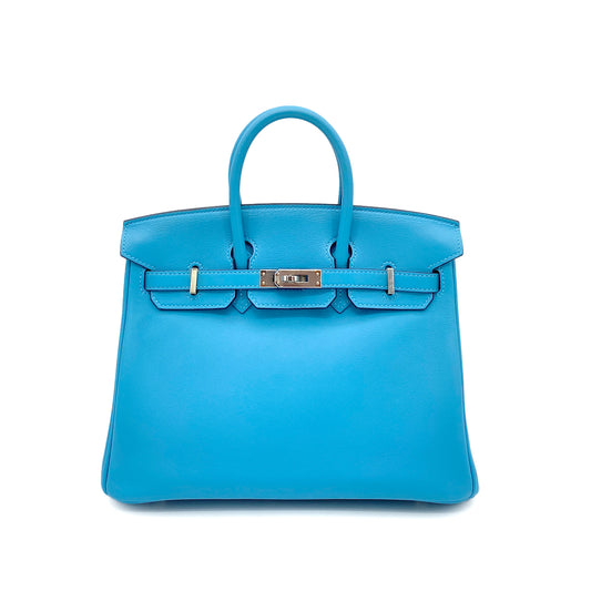 HERMES BIRKIN 25 BLUE DE NORD SWIFT HAND BAG Y SHW 90258795