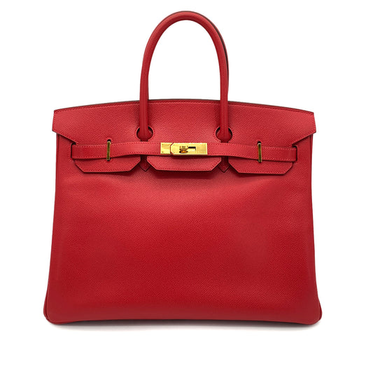 HERMES BIRKIN 35 ROUGE VIF EPSOM HAND BAG □H GHW 90258796