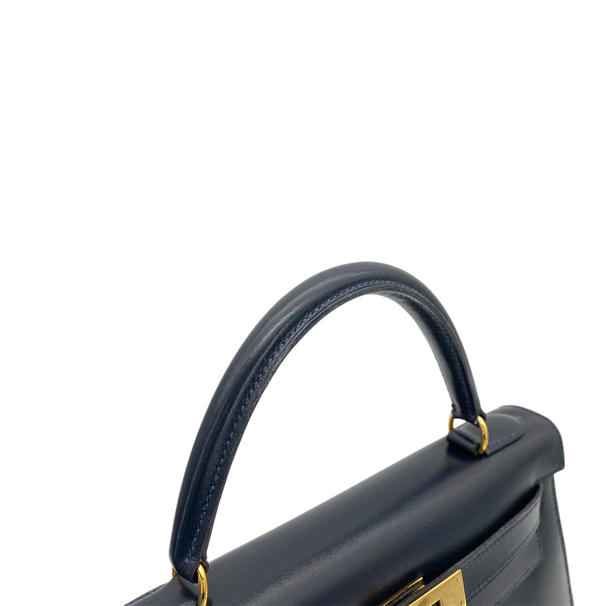 HERMES KELLY 28 SELLIER BLUE INDIGO BOXCALF HAND SHOULDER BAG 〇W GHW 90258799
